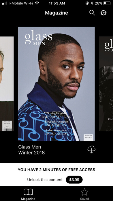 Emulate iPhone app The Glass Magazine using MyAndroid