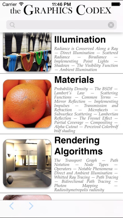 Emulate iPhone app The Graphics Codex using MyAndroid