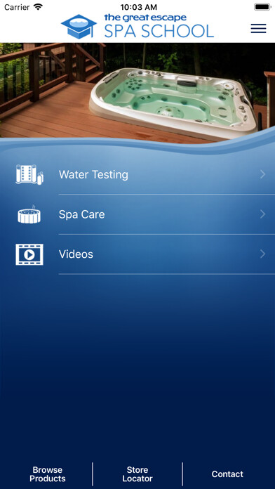 Emulate iPhone app The Great Escape Spa School using MyAndroid