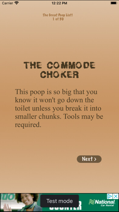 Emulate iPhone app The Great Poop List using MyAndroid Emulate iPhone app The Great Poop List using MyAndroid