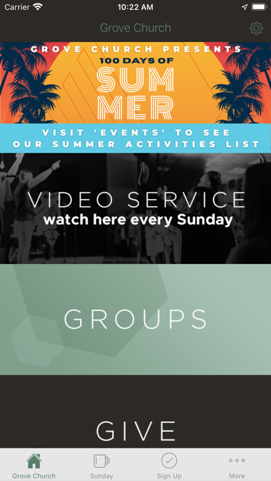 Emulate iPhone app The Grove Church San Diego using MyAndroid