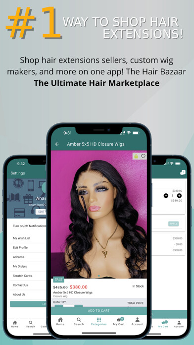 Emulate iPhone app The Hair Bazaar using MyAndroid