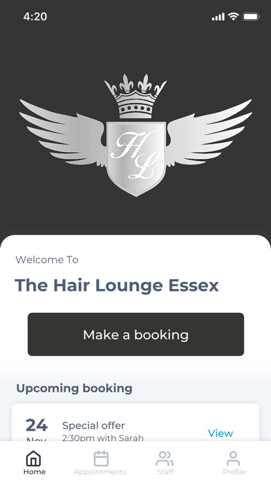 Emulate iPhone app The Hair Lounge Essex using MyAndroid Emulate iPhone app The Hair Lounge Essex using MyAndroid