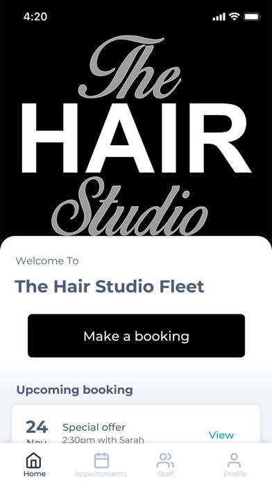 Emulate iPhone app The Hair Studio Fleet using MyAndroid