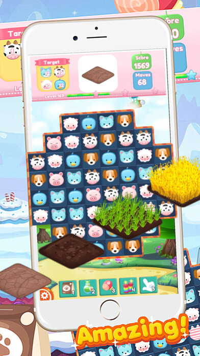 Emulate iPhone app The Happy Farm Match 3 -Free game for kids boy and girls 1 using MyAndroid