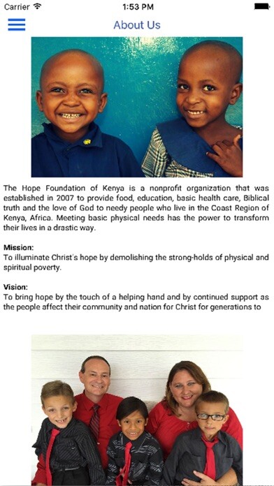 Emulate iPhone app The Hope Foundation of Kenya using MyAndroid Emulate iPhone app The Hope Foundation of Kenya using MyAndroid