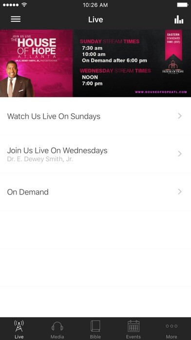 Emulate iPhone app The House of Hope Atlanta using MyAndroid