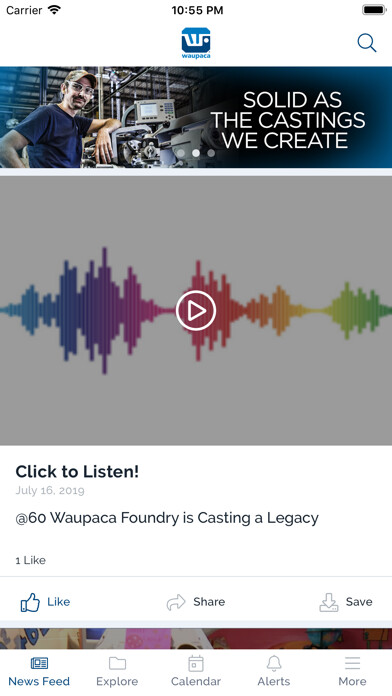 Emulate iPhone app The Hub: Waupaca Foundry using MyAndroid