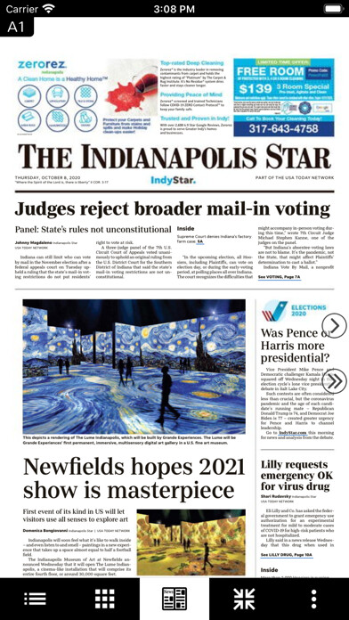 Emulate iPhone app The Indianapolis Star eEdition using MyAndroid