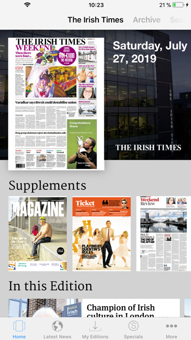 Emulate iPhone app The Irish Times ePaper using MyAndroid Emulate iPhone app The Irish Times ePaper using MyAndroid