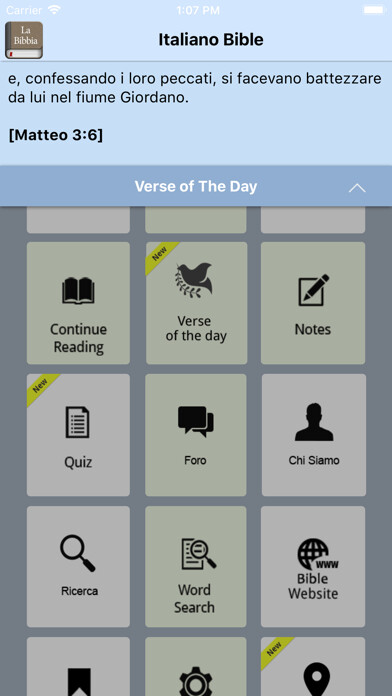 Emulate iPhone app The Italiano Bible Offline using MyAndroid