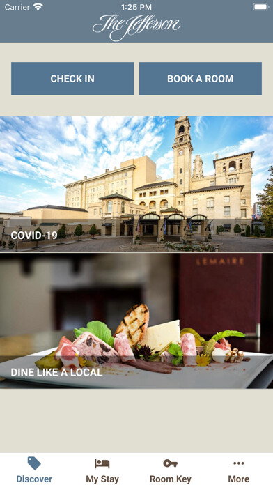 Emulate iPhone app The Jefferson Hotel using MyAndroid