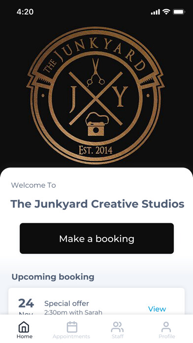 Emulate iPhone app The Junkyard Creative Studios using MyAndroid