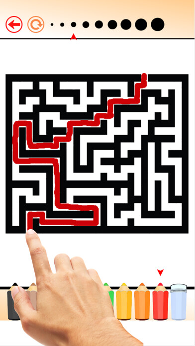 Emulate iPhone app The Labyrinth Coloring Book: Learn to find the treasure in maze, Free games for children using MyAndroid