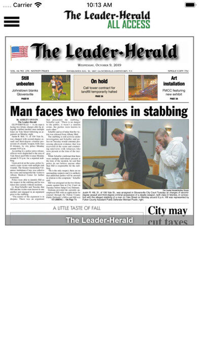 Emulate iPhone app The Leader-Herald All Access using MyAndroid Emulate iPhone app The Leader-Herald All Access using MyAndroid