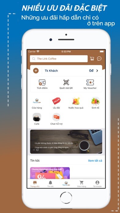 Emulate iPhone app The Link coffee using MyAndroid