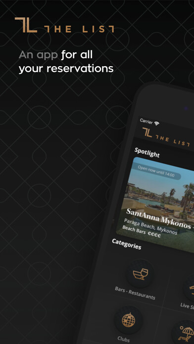 Emulate iPhone app TheList - Reserve your table using MyAndroid