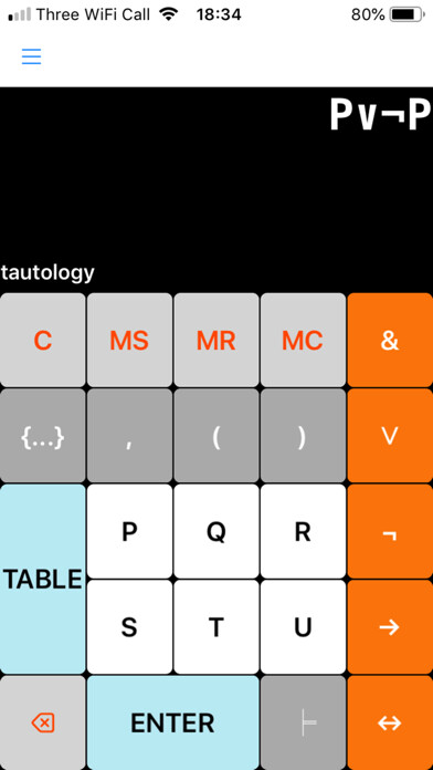 Emulate iPhone app The Logic Calculator using MyAndroid
