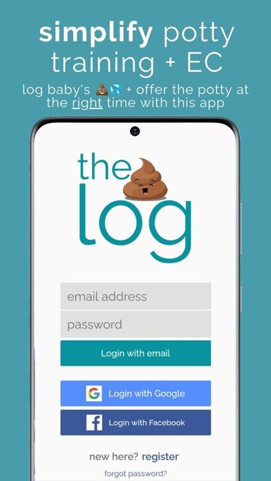 Emulate iPhone app The Log: Potty Training + EC using MyAndroid