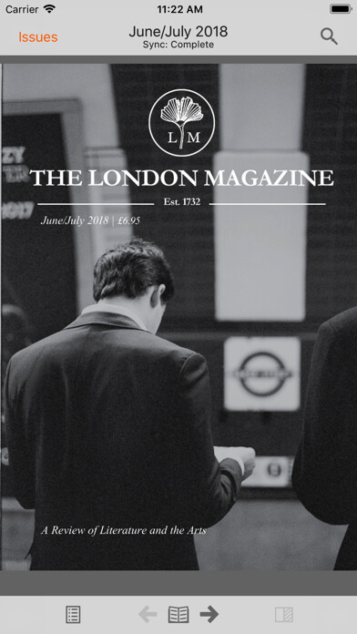 Emulate iPhone app The London Magazine using MyAndroid