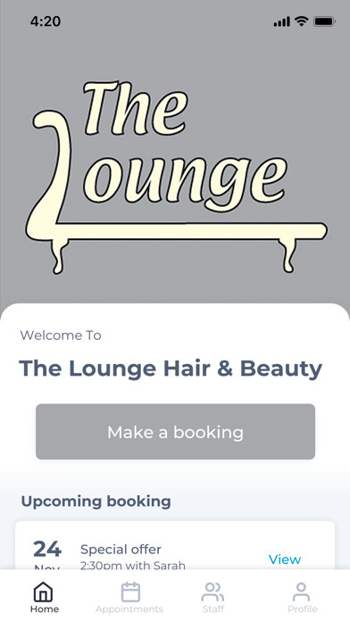 Emulate iPhone app The Lounge Hair & Beauty using MyAndroid Emulate iPhone app The Lounge Hair & Beauty using MyAndroid