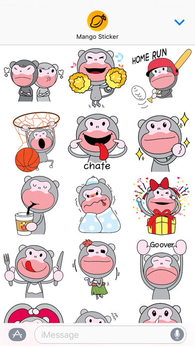 Emulate iPhone app The love of Noblips - Mango Sticker using MyAndroid