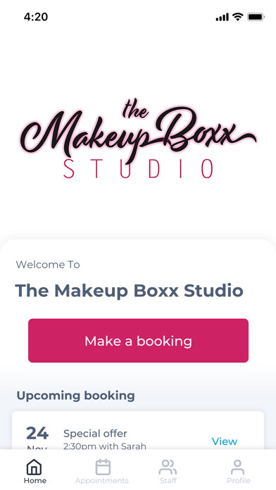 Emulate iPhone app The Makeup Boxx Studio using MyAndroid