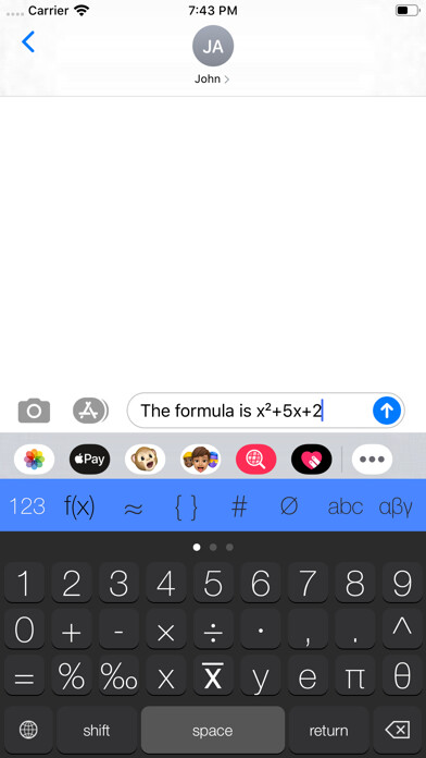 Emulate iPhone app The Math Keyboard using MyAndroid