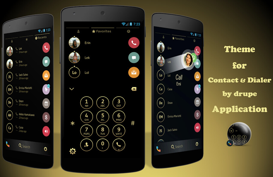 Run android online APK Theme Dialer Black Gold from MyAndroid or emulate Theme Dialer Black Gold using MyAndroid