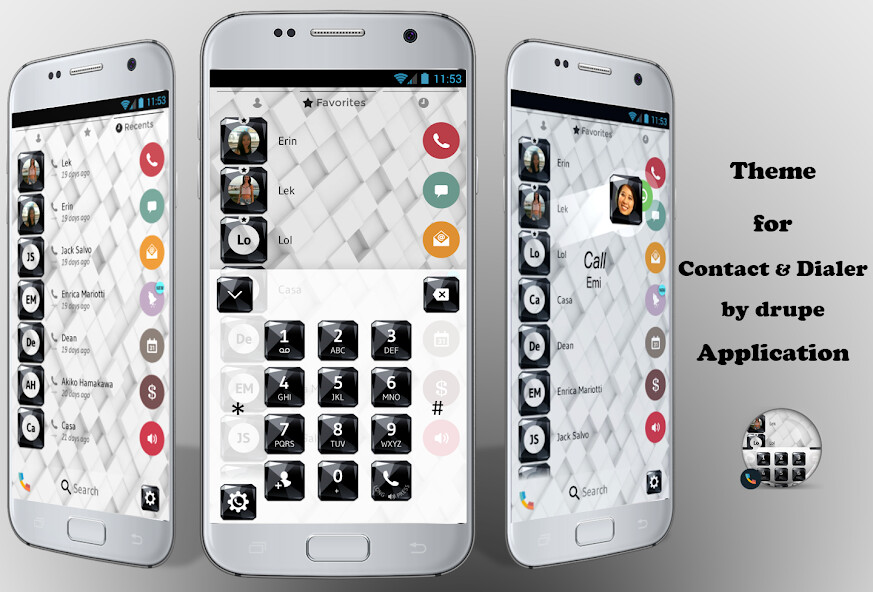 Run android online APK Theme Dialer Black White Gems from MyAndroid or emulate Theme Dialer Black White Gems using MyAndroid