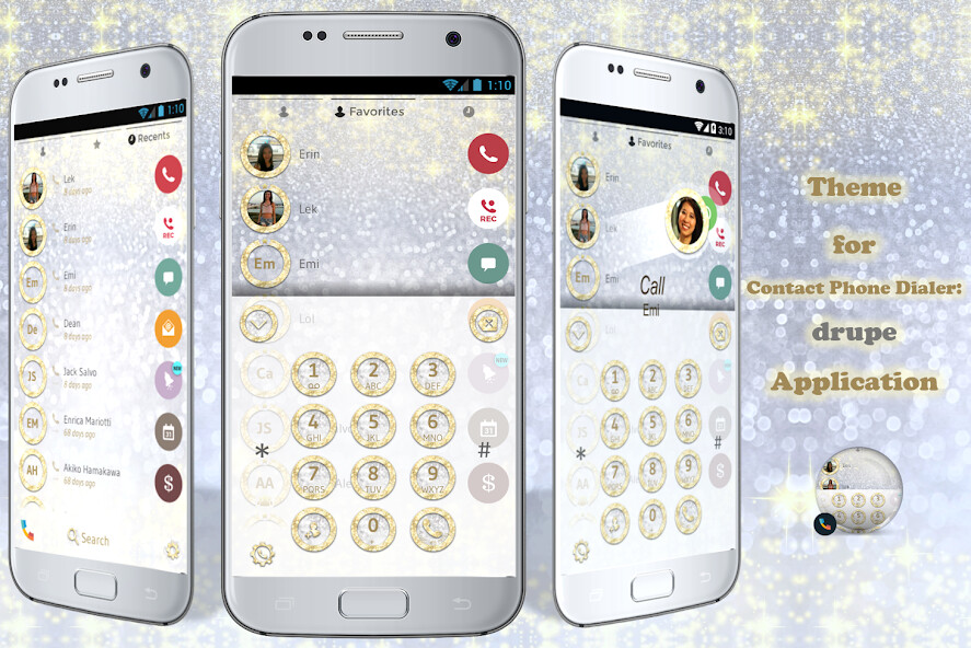 Run android online APK Theme Dialer GlitterGoldSilver from MyAndroid or emulate Theme Dialer GlitterGoldSilver using MyAndroid