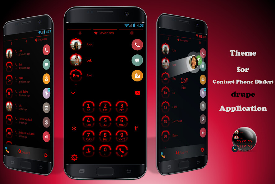 Run android online APK Theme Dialer Neon Red from MyAndroid or emulate Theme Dialer Neon Red using MyAndroid
