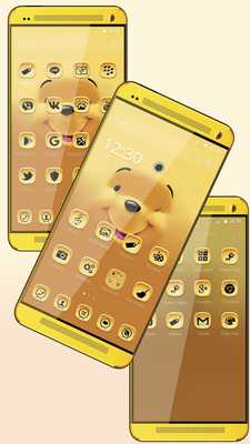 Emulate Android APK Theme for Lovely Pooh Bear.