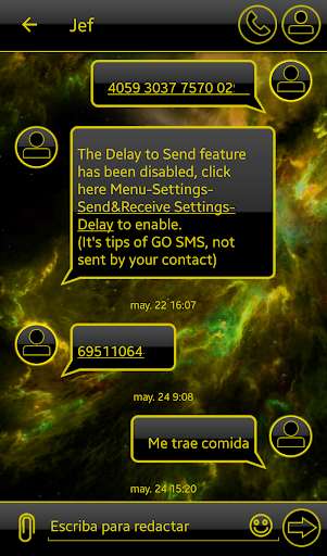 Run android online APK THEME GO SMS DARK SPACE YELLOW from MyAndroid or emulate THEME GO SMS DARK SPACE YELLOW using MyAndroid Run android online APK THEME GO SMS DARK SPACE YELLOW from MyAndroid or emulate THEME GO SMS DARK SPACE YELLOW using MyAndroid