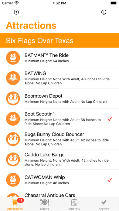 Emulate iPhone app ThemePark Checklist: Arlington using MyAndroid Emulate iPhone app ThemePark Checklist: Arlington using MyAndroid