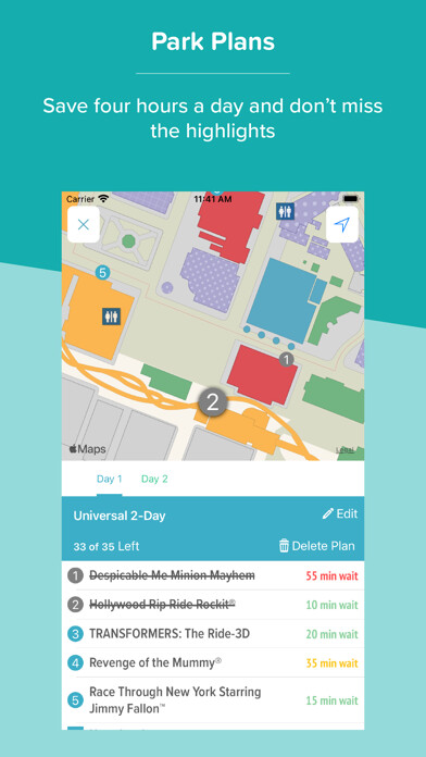 Emulate iPhone app Theme Park Plans - Orlando using MyAndroid Emulate iPhone app Theme Park Plans - Orlando using MyAndroid