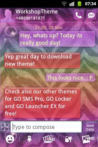 Emulate Android APK Theme Zebra GO SMS