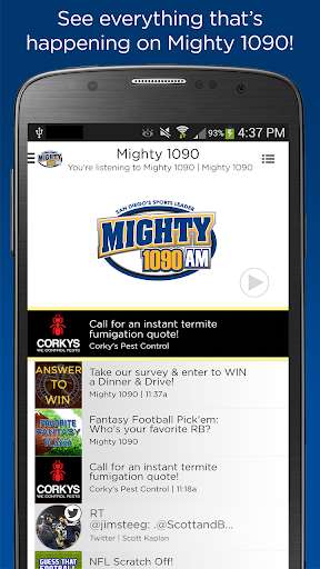 Emulate Android APK The Mighty 1090 AM