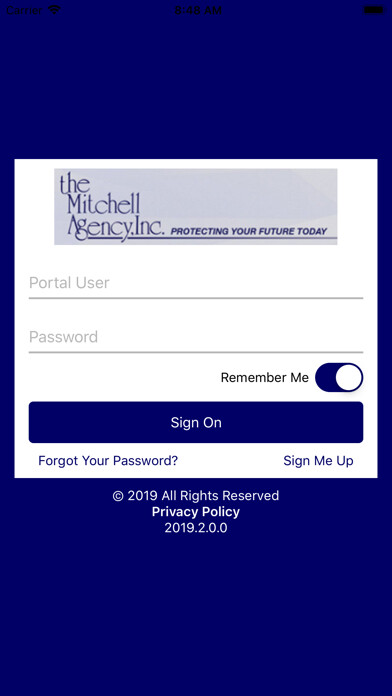 Emulate iPhone app The Mitchell Agency Online using MyAndroid
