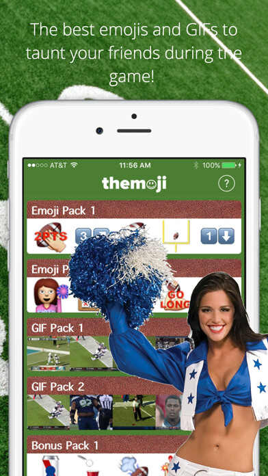 Emulate iPhone app Themoji - Football Emoji GIF & Fantasy Football with College Sports Keyboard using MyAndroid Emulate iPhone app Themoji - Football Emoji GIF & Fantasy Football with College Sports Keyboard using MyAndroid