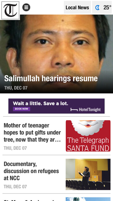 Emulate iPhone app The Nashua Telegraph using MyAndroid