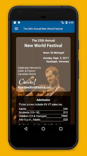Run android online APK The New World Festival from MyAndroid or emulate The New World Festival using MyAndroid