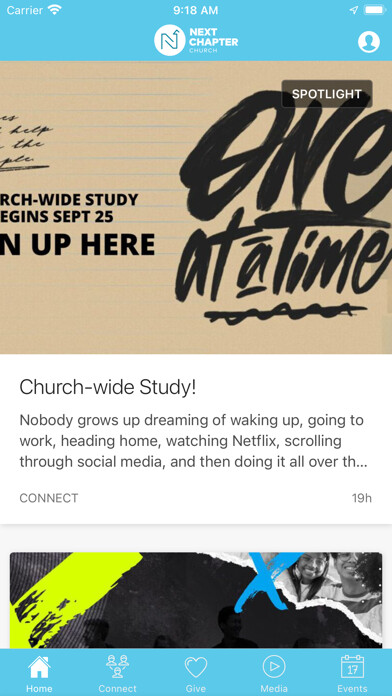 Emulate iPhone app The Next Chapter Church using MyAndroid