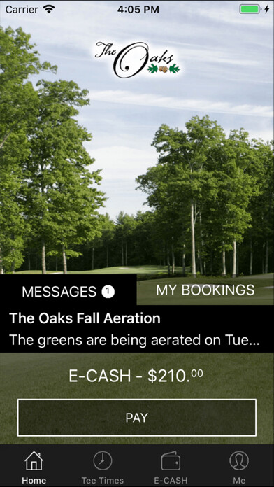 Emulate iPhone app The Oaks Golf Links Tee Times using MyAndroid
