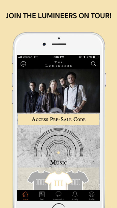 Emulate iPhone app The Official Lumineers App using MyAndroid