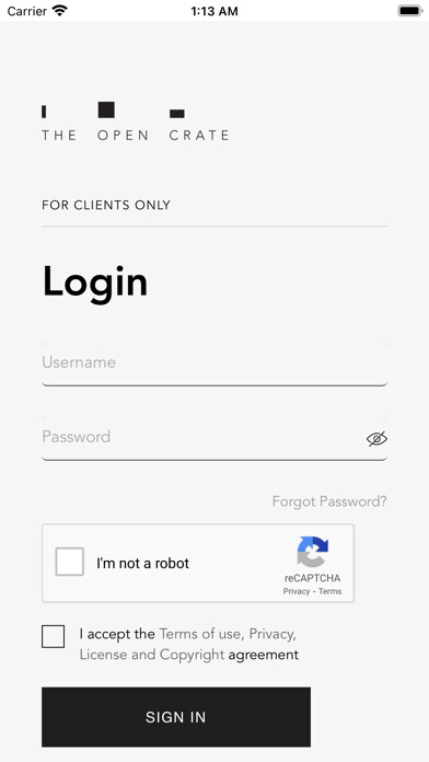 Emulate iPhone app The Open Crate using MyAndroid