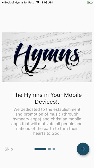 Emulate iPhone app The Otterbein Hymnal using MyAndroid