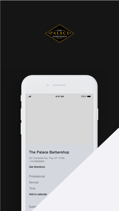 Emulate iPhone app The Palace Barbershop using MyAndroid