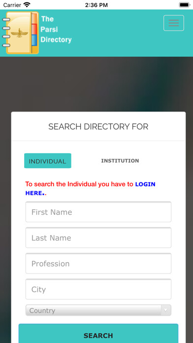Emulate iPhone app The Parsi Directory using MyAndroid