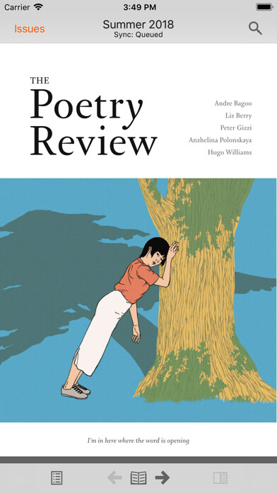 Emulate iPhone app The Poetry Review using MyAndroid